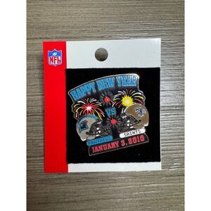 Panthers vs Saints NFL Pin Happy New Year 1/3/2010 Souvenir Gameday Collectible